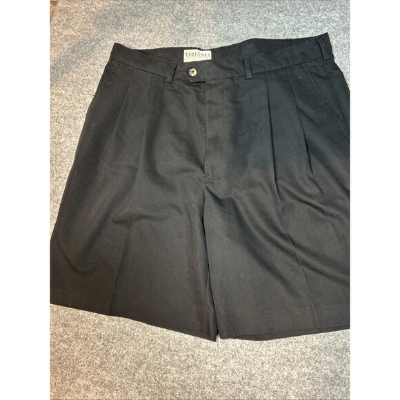 2 Pr. Tehama Shorts Navy /black Clint Golf Rayon Blend 8” Inseam Men's 36 Pleats - Picture 8 of 14